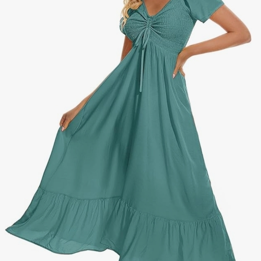 Elegant Cerulean Blue Maxi Dress
